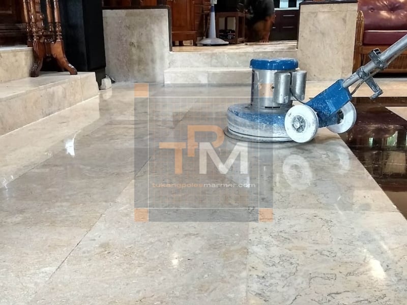 Hasil Poles Lantai Marmer Kilap Sempurna - Tukang Poles Marmer