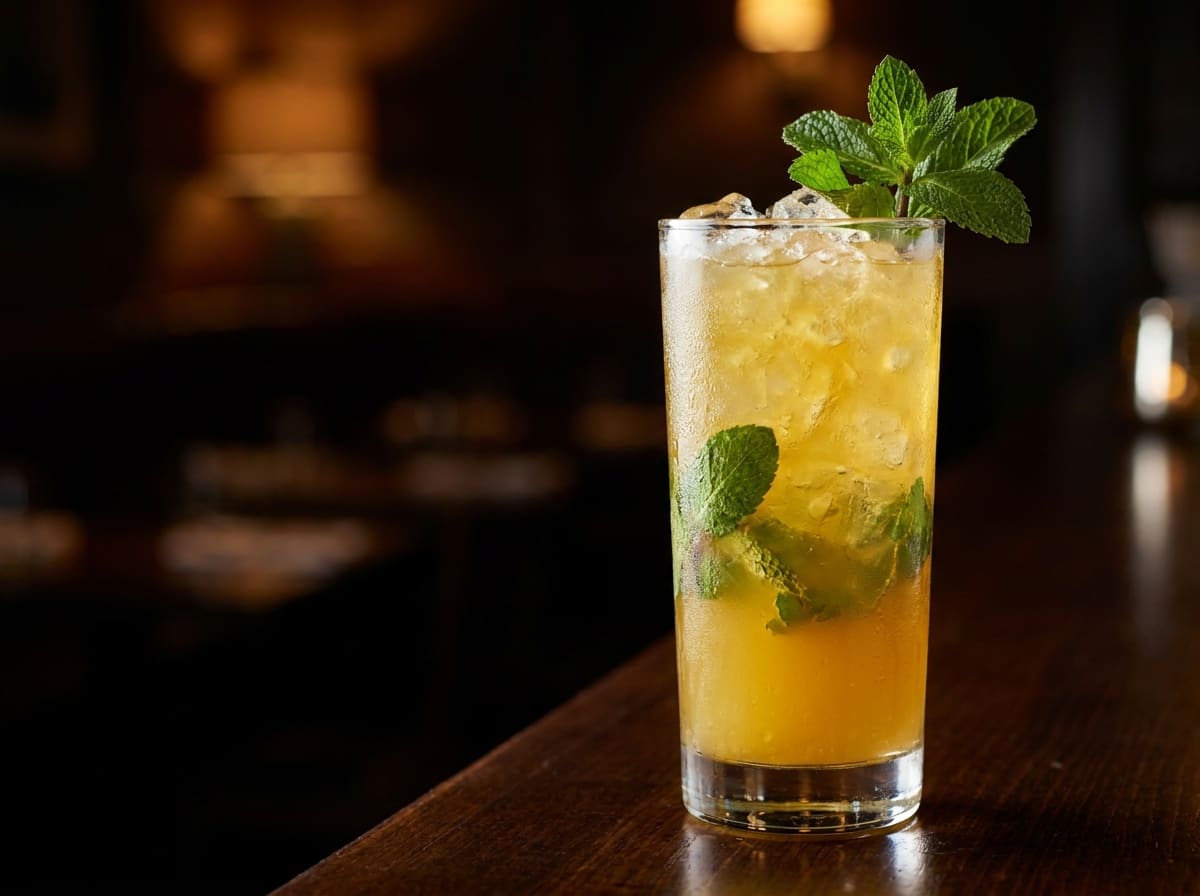 Jugo de piña y hierbabuena