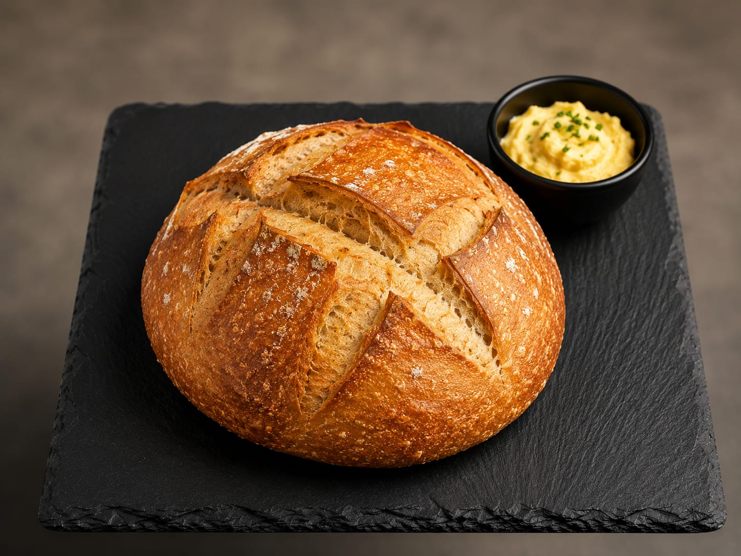 Pan artesanal de la casa con dip del chef