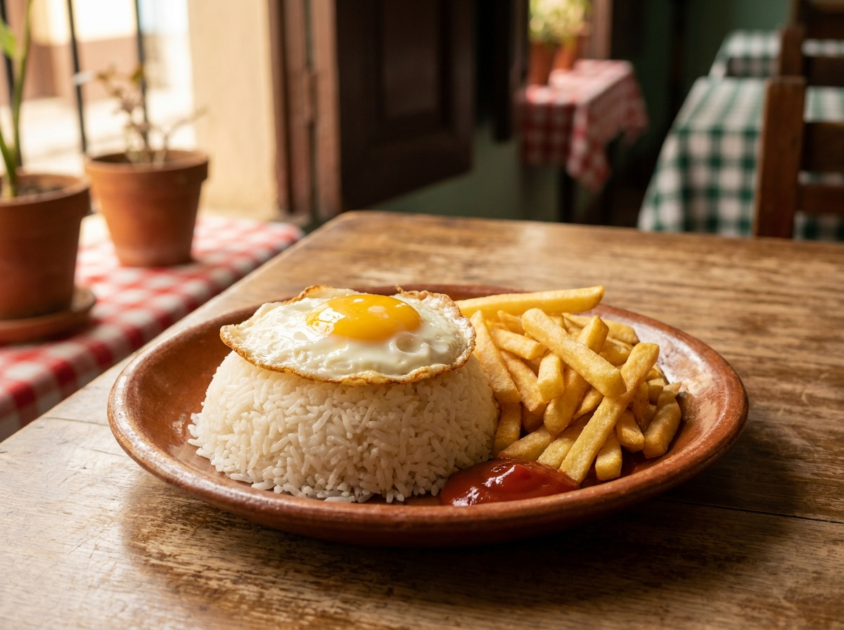 Arroz Blanco con Huevo Frito