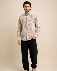 Watercolor Floral Long-Sleeve Button-Up view 5