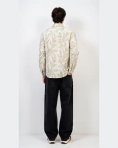 Leaf Print Long-Sleeve Button-Up view 3
