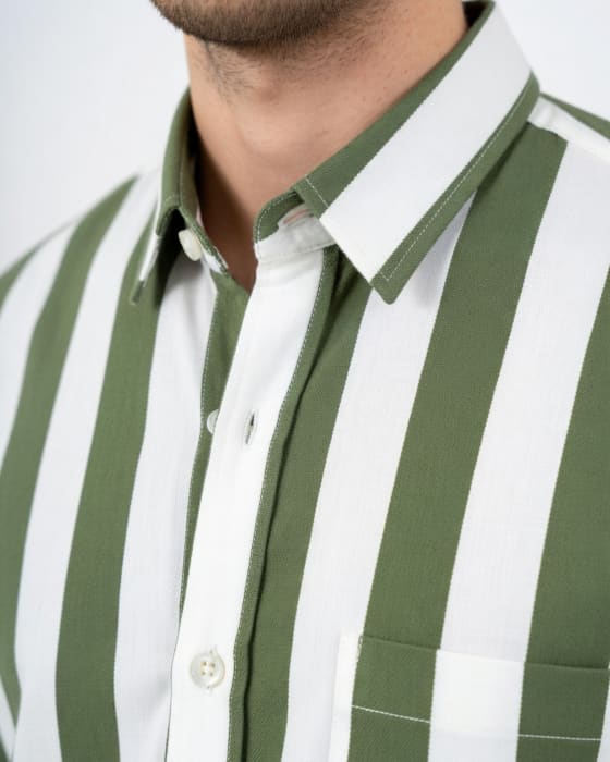 Broad Stripe Long-Sleeve Button-Up view 2