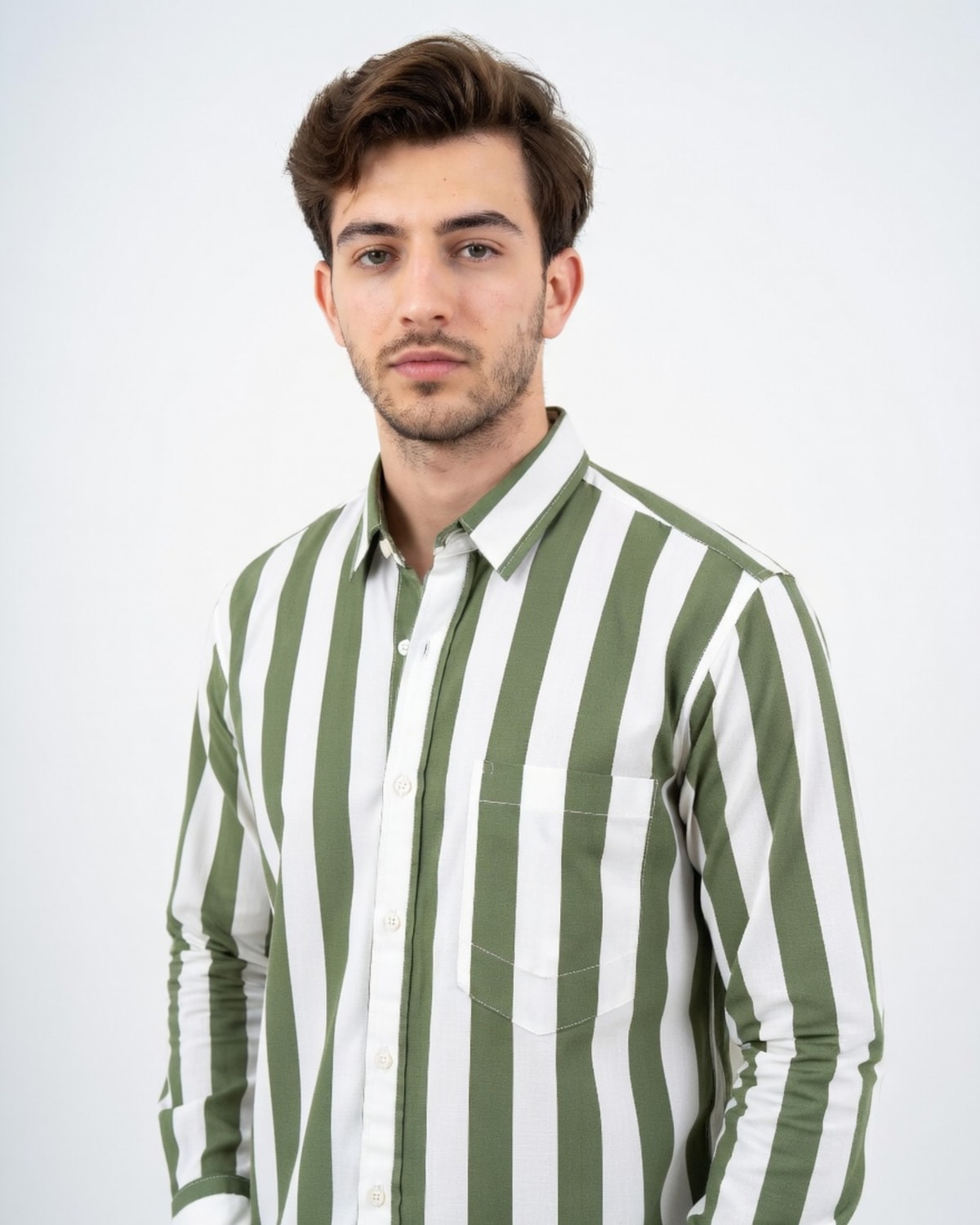 Broad Stripe Long-Sleeve Button-Up view 1