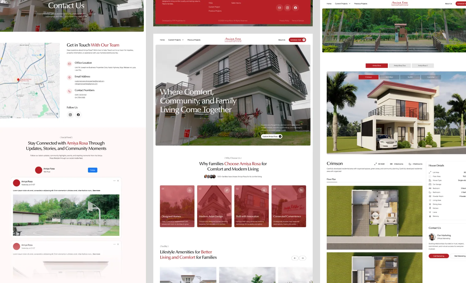 Amiya Rosa website project preview