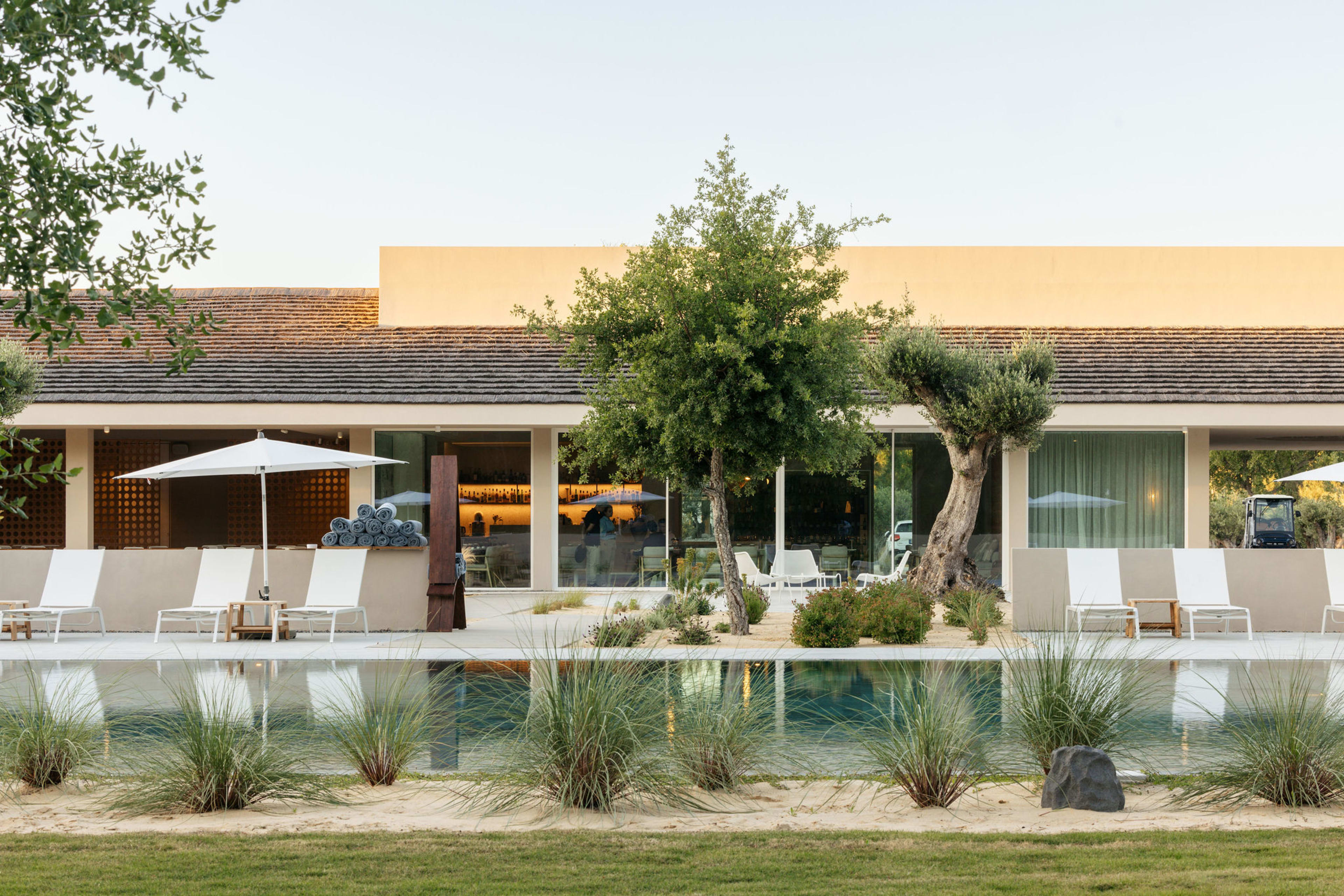 Pool, tree and pavilion at Spatia Comporta
