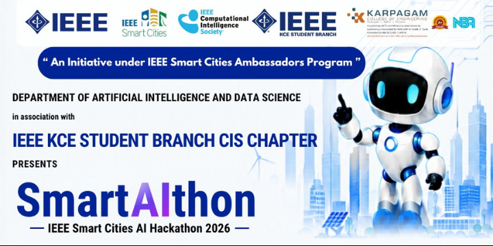 SmartAIthon 2026 – IEEE Smart Cities AI Hackathon poster