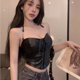 Imported Leather & Lycra Stretch Top - B325 9