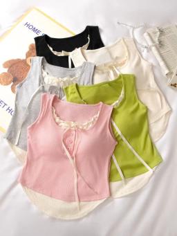 Imported Cotton Lace Detail Top - B332 1