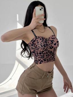 Laser Seamless Tiger Print Bra Top - B333 10