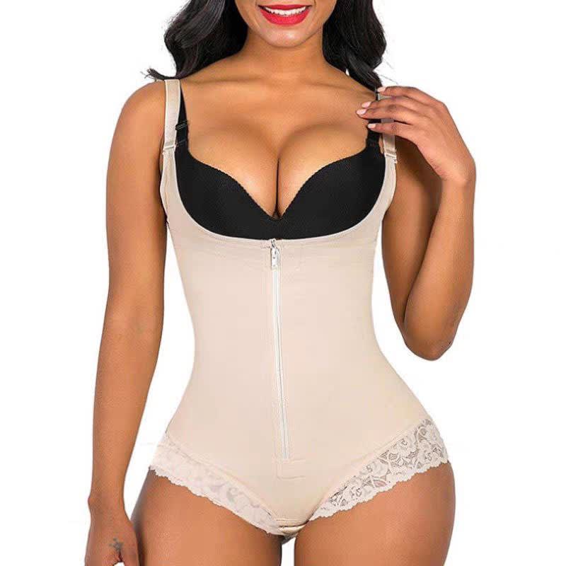 High-Waist Zip Bodysuit Shaper with Lift - C163