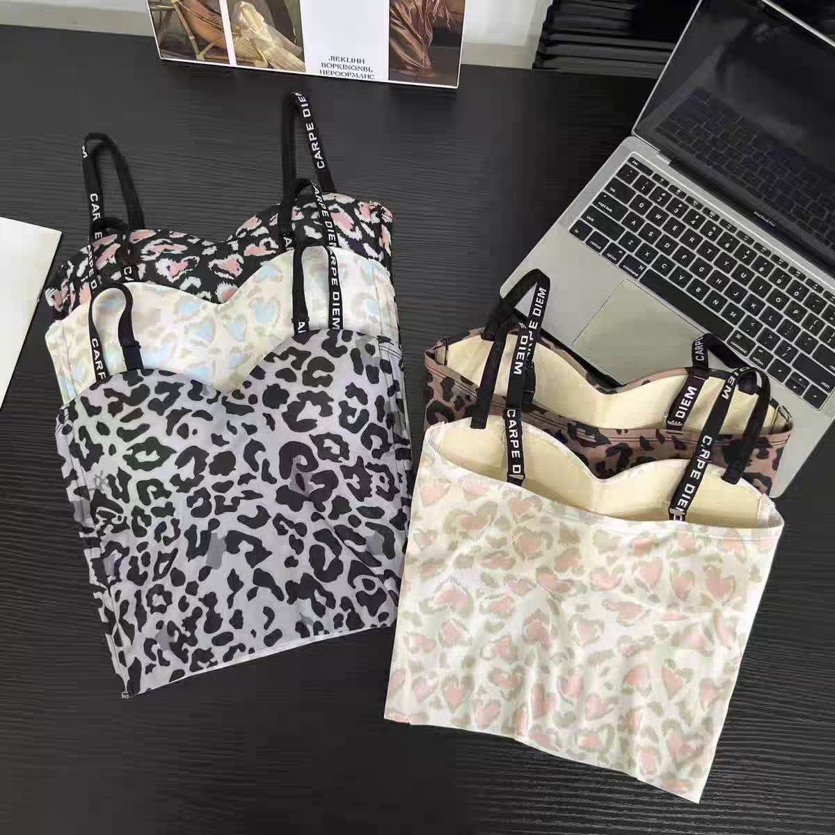 Laser Seamless Tiger Print Bra Top - B333