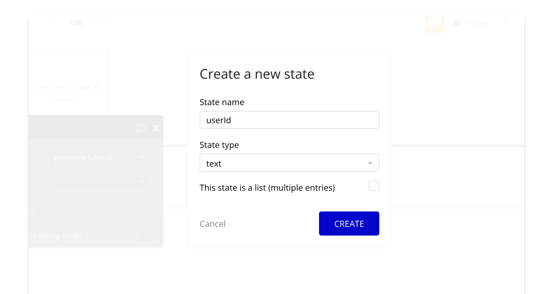 Set the state to User ID