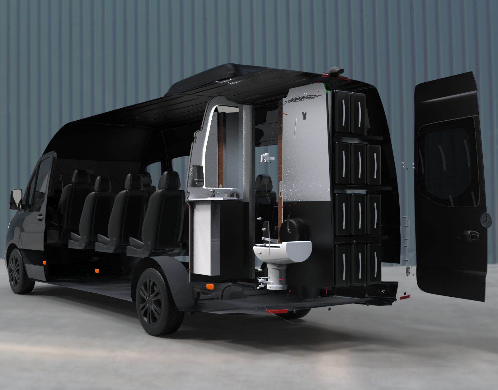 Sprinter sanitary module render