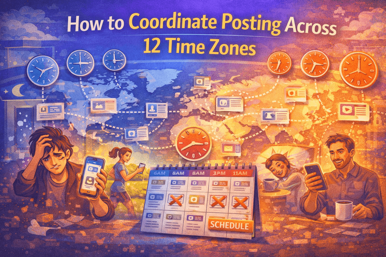 How to Coordinate Posting Across 12 Time Zones