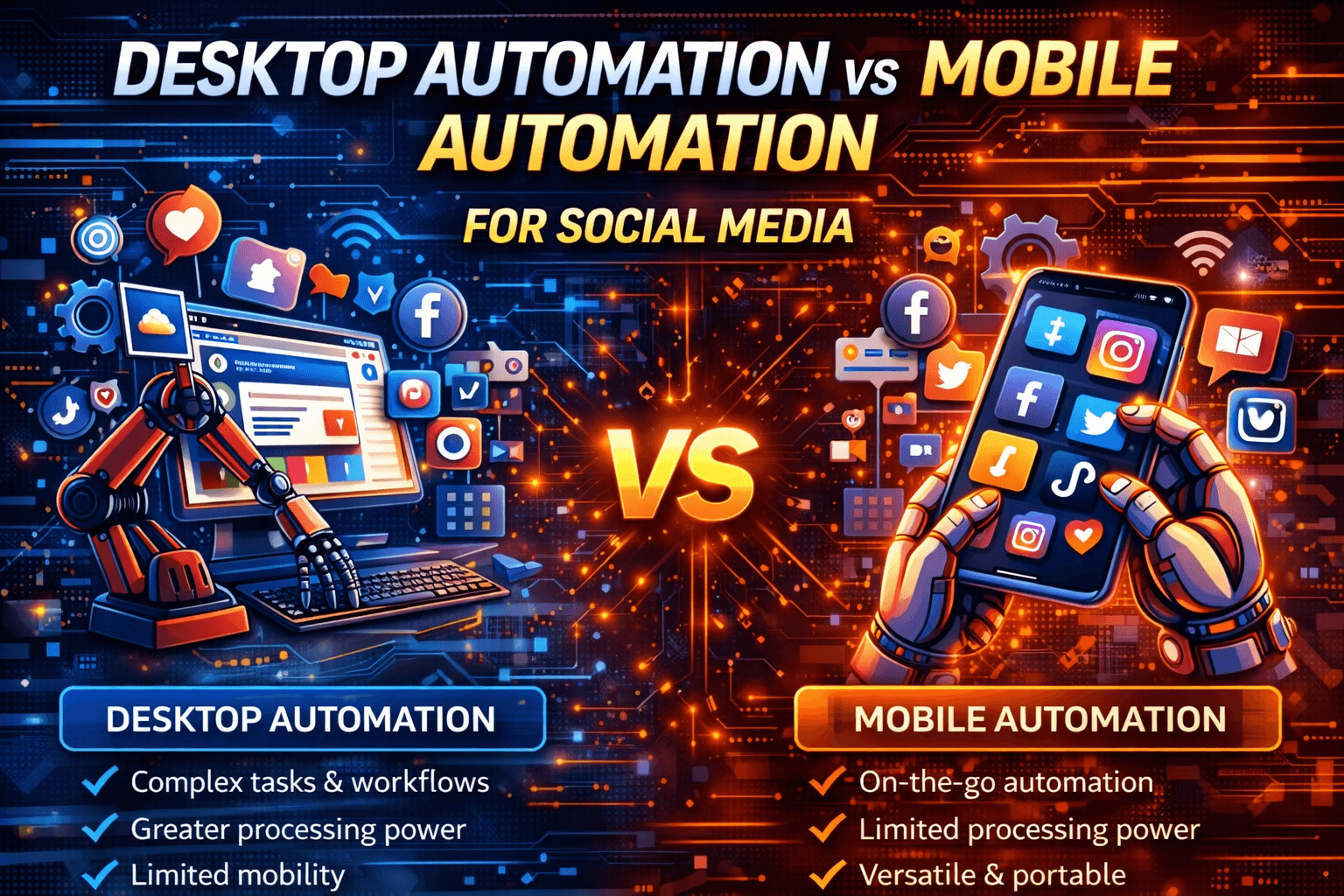 Desktop Automation vs Mobile Automation for Social Media