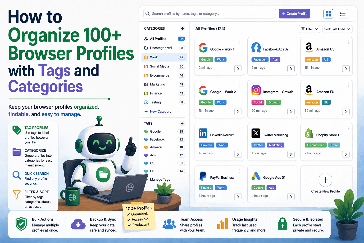 How to Organize 100+ Browser Profiles with Tags and Categories