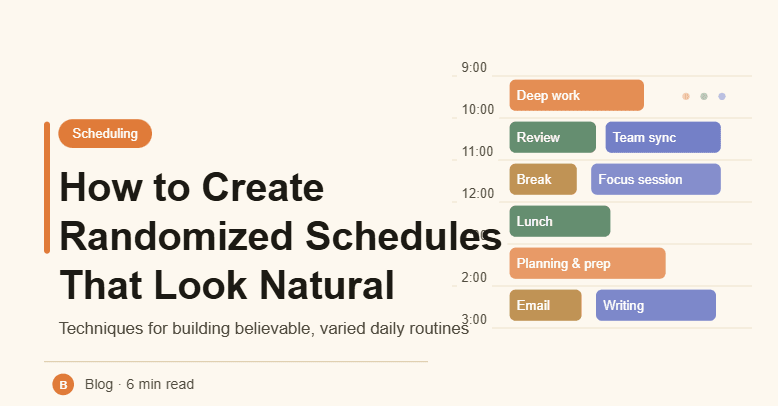 How to Create Randomized Schedules That Look Natural