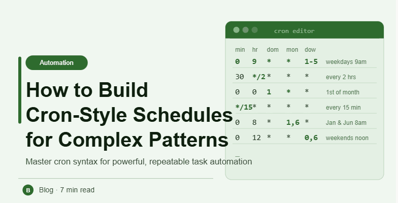 How to Build Cron-Style Schedules for Complex Patterns