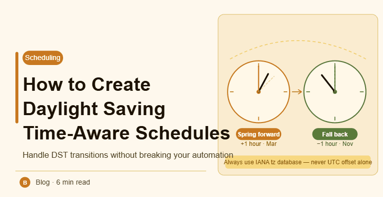 How to Create Daylight Saving Time-Aware Schedules