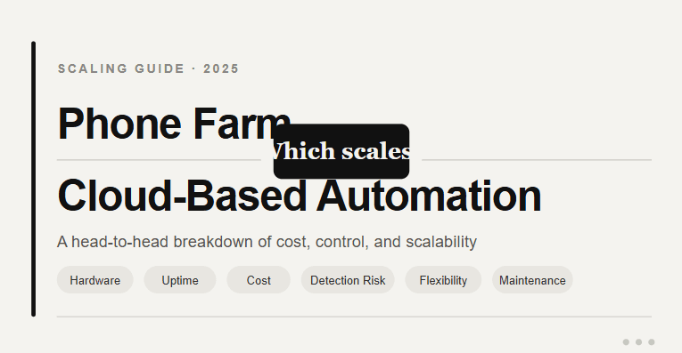 Phone Farm vs Cloud-Based Automation: Which Scales Better in 2025?