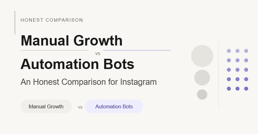Manual Growth vs Automation Bots: An Honest Comparison for Instagram