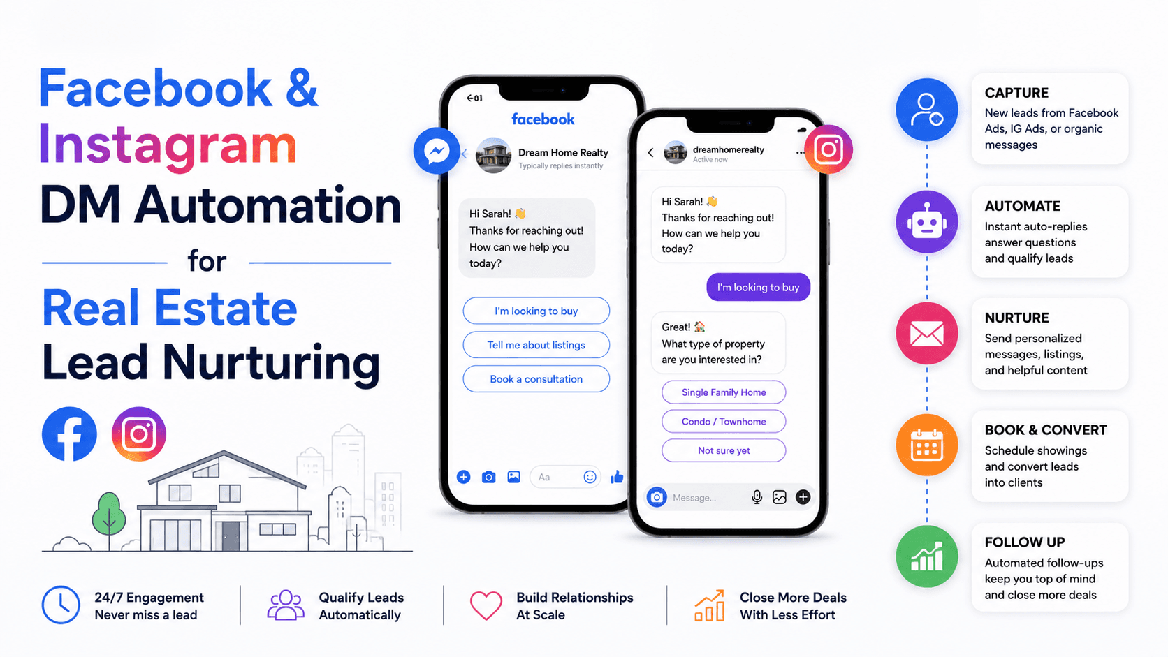 Facebook & Instagram DM Automation for Real Estate Lead Nurturing