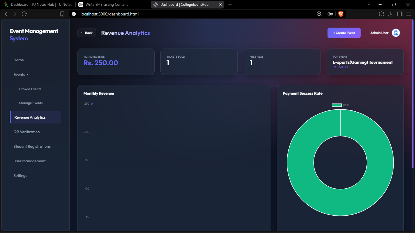 Event Management System – screenshot 1