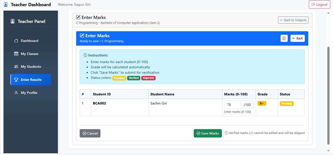 Student Result Analytics – screenshot 4
