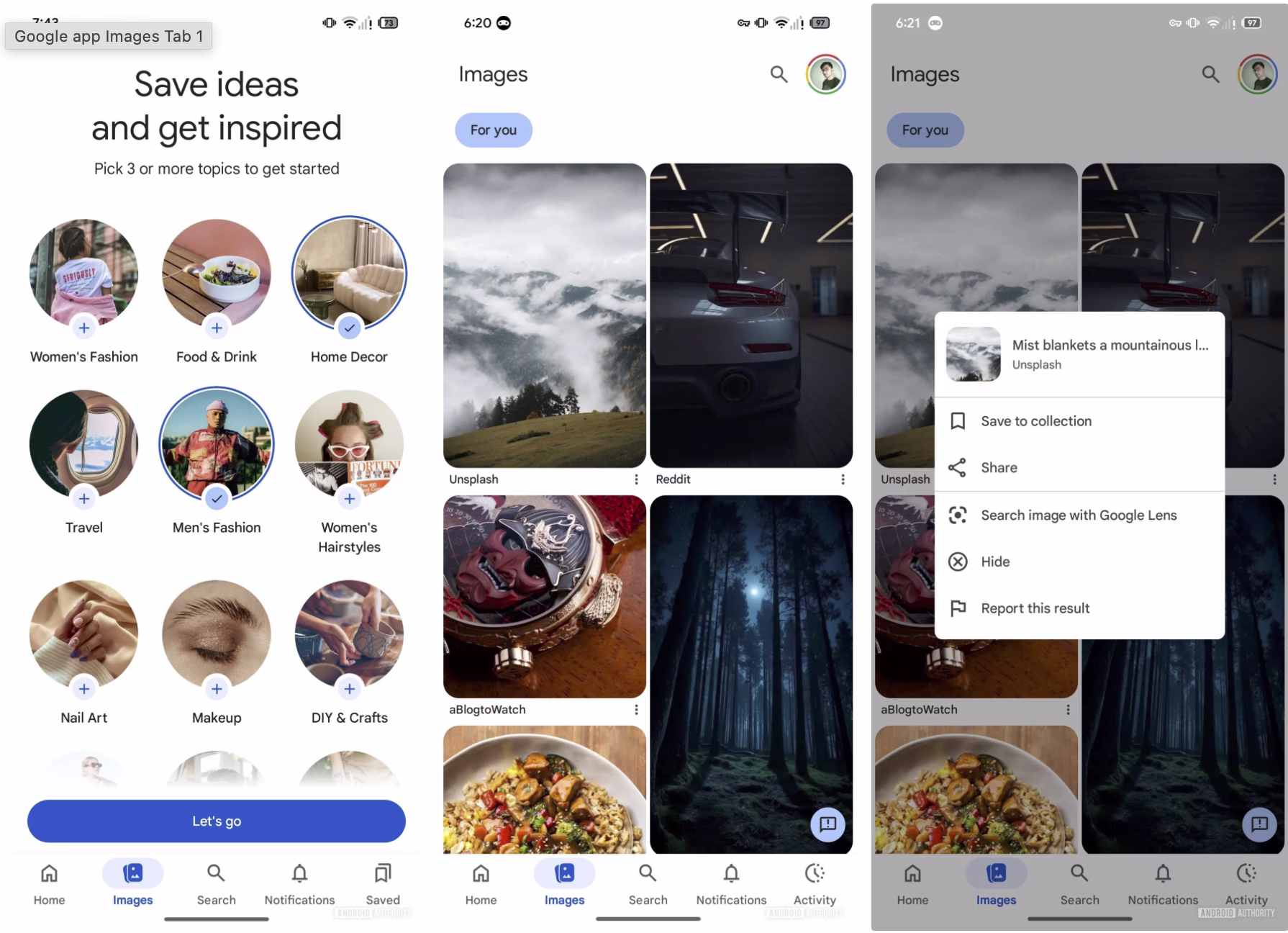Google App's New Pinterest-Like 'Images' Tab Revealed