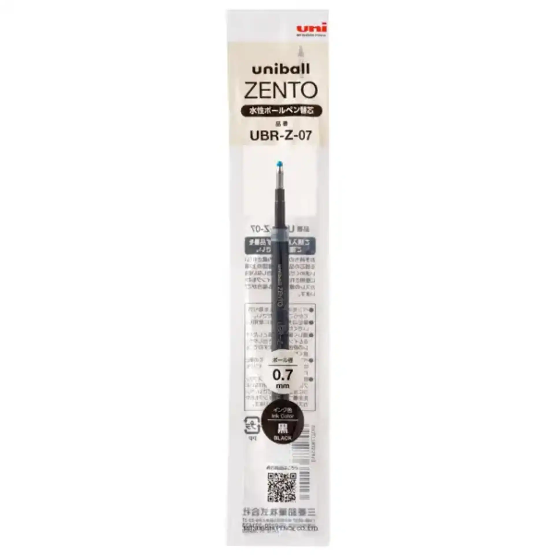 (RECARGA) Bolígrafo Gel ZENTO 0.7 NEGRO