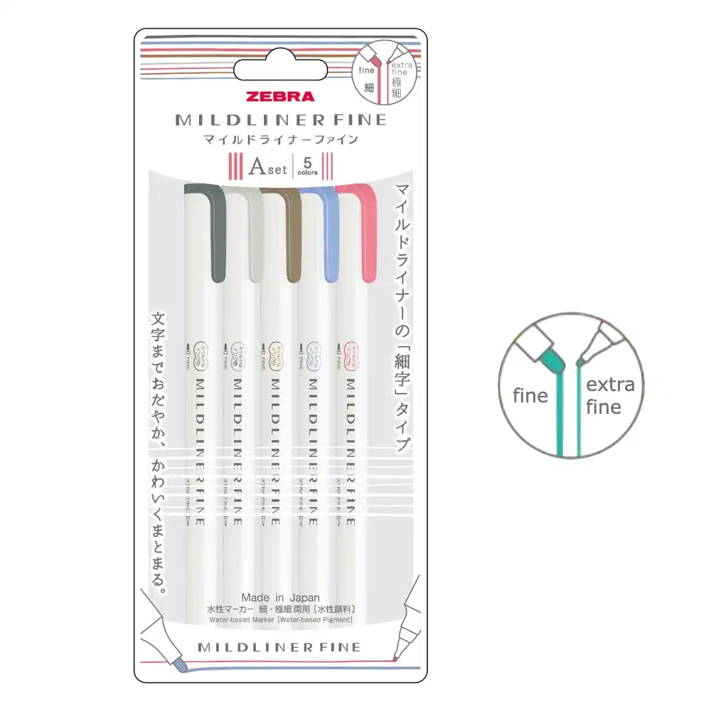 Resaltadores Mildliner Sign Pen (Set A) Edición Limitada