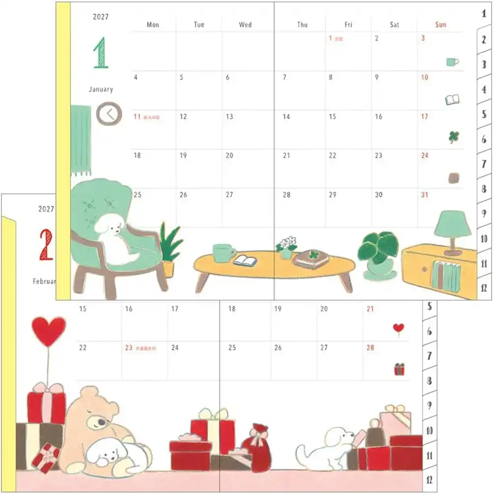 Planner 2027 Midori Pocket Dogs SEMANAL - A6 - imagen 3