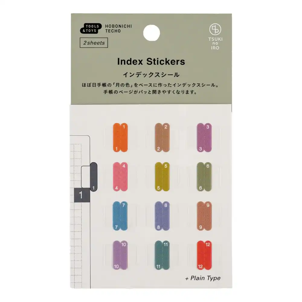 Hobonichi Index Stickers - Almost Daily Notebook TSUKI no IRO