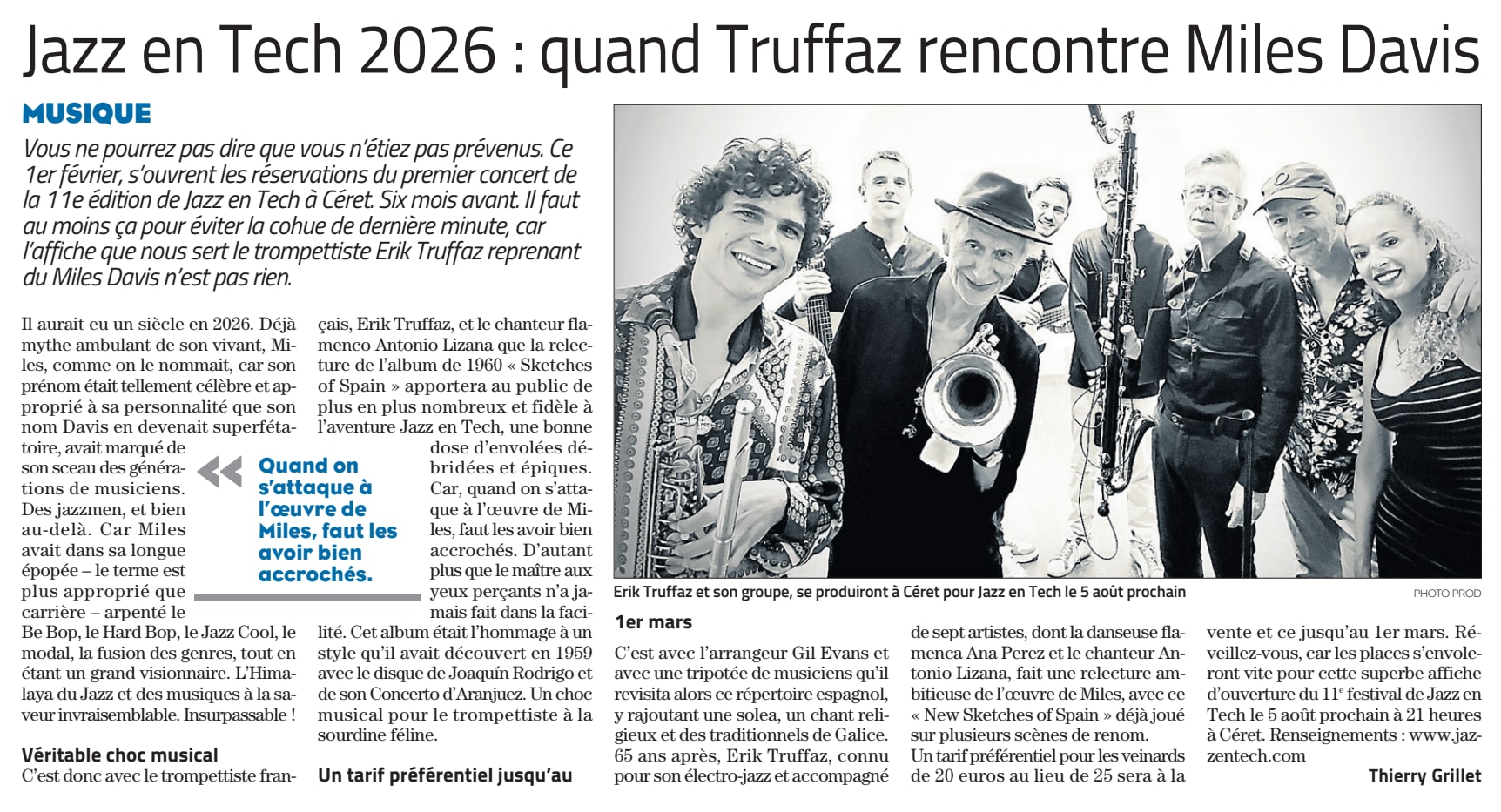 Jazz en Tech 2026 : quand Truffaz rencontre Miles Davis