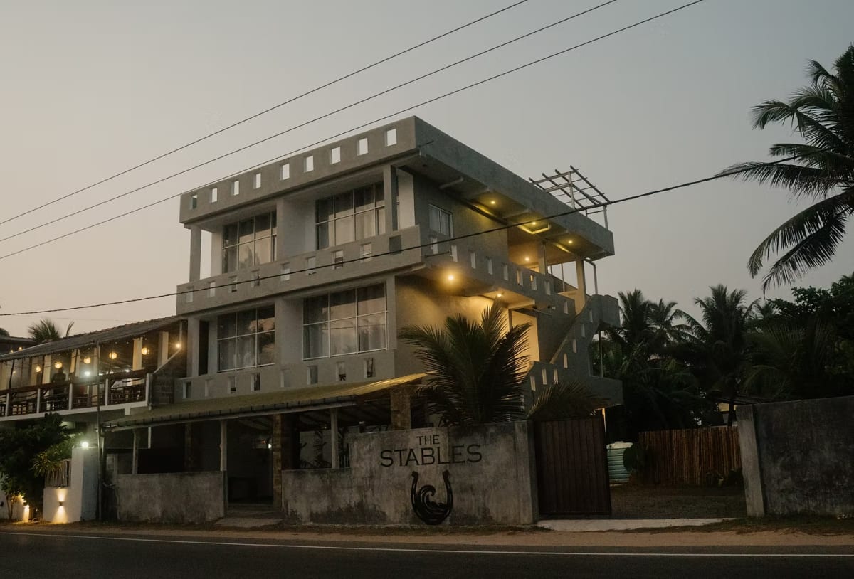 The Stables Oceanfront Hotel at dusk