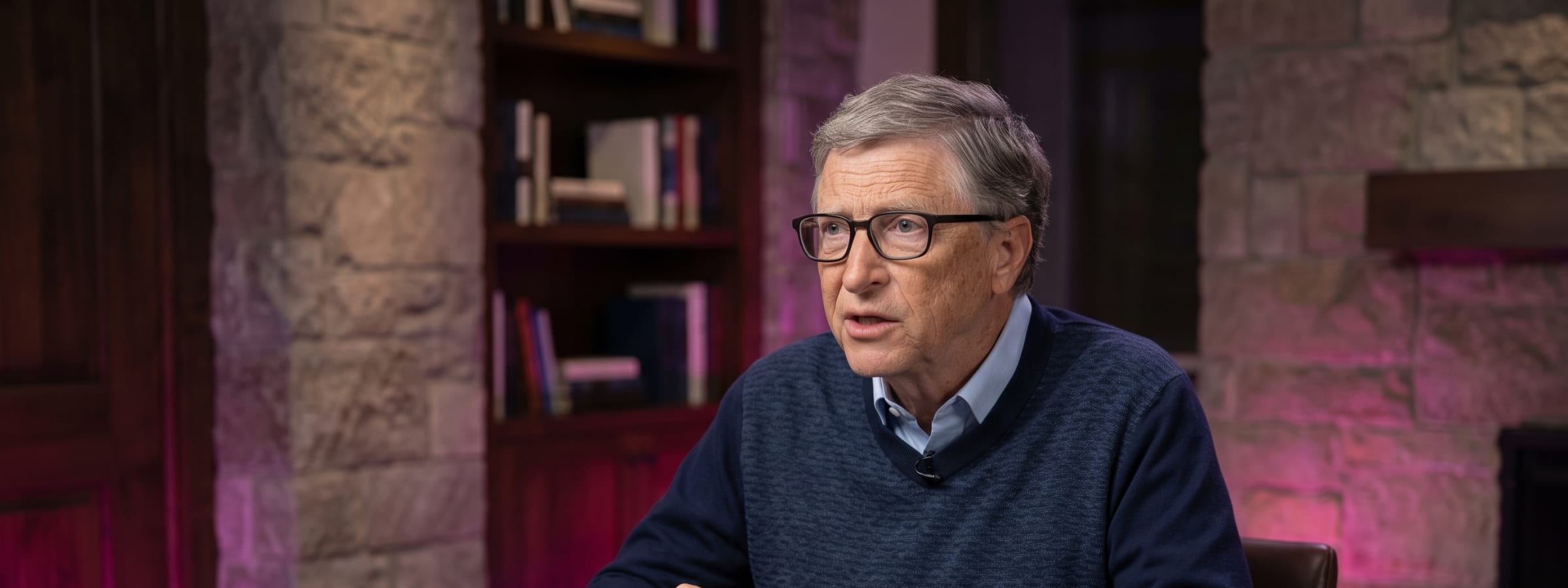 AI-generated editorial illustration for the Get Mentors briefing “Bill Gates sounds the alarm”