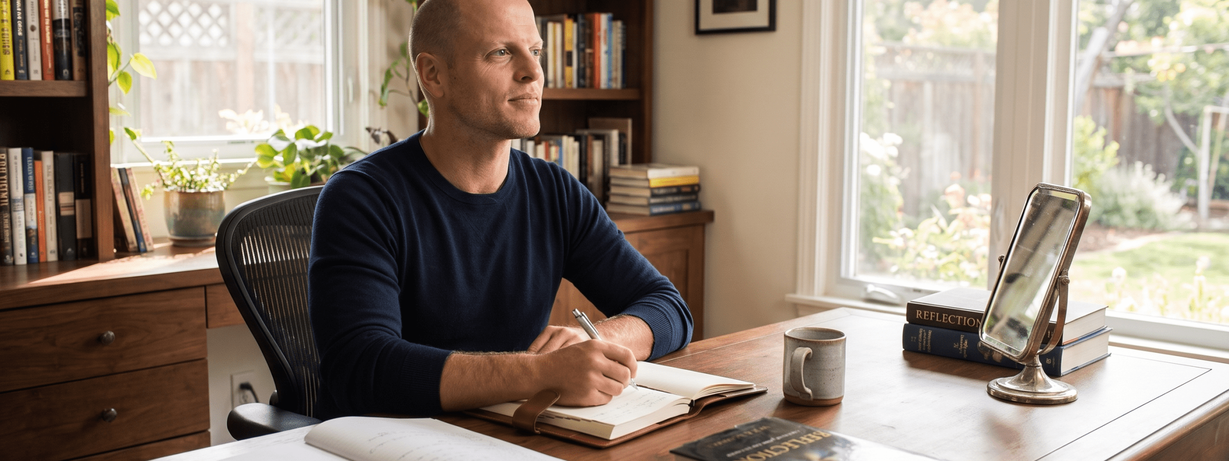 Cover image for "The Mirror Method: Tim Ferriss's Simple System for Deep Self-Reflection" - Get Mentors Blog