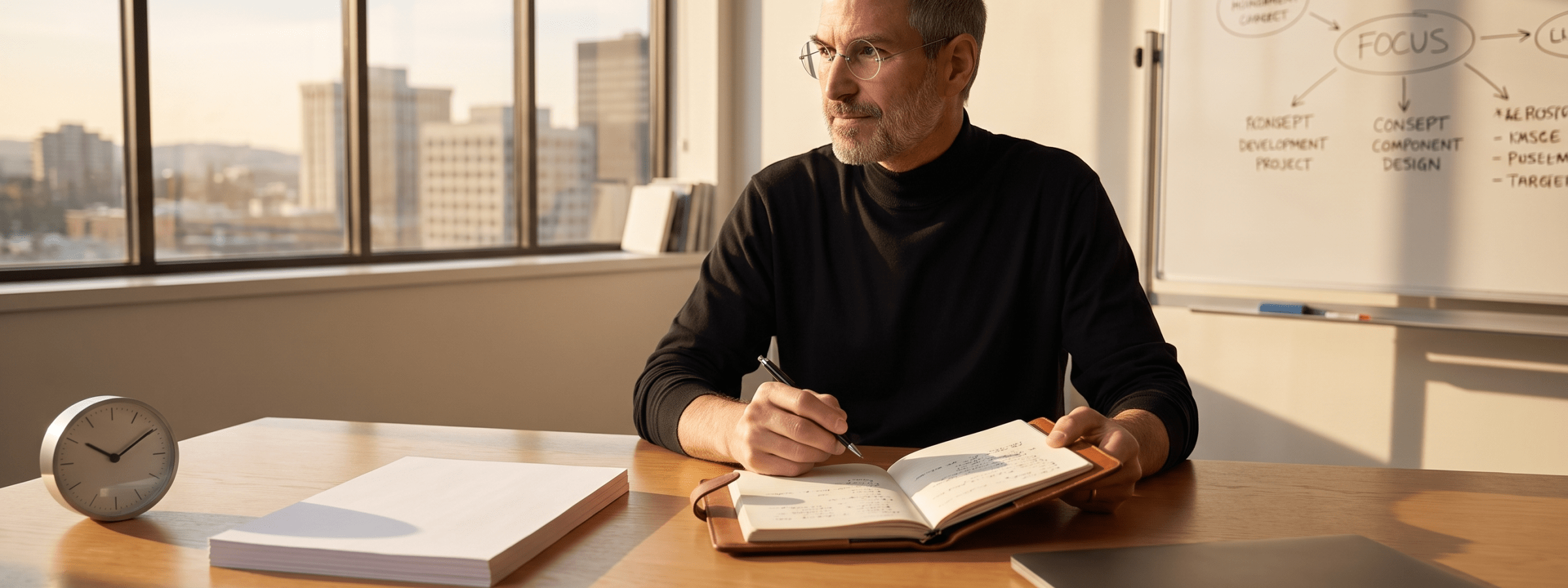 Cover image for "The Habit of Saying 'No': Steve Jobs's Guide to Protecting Focus and Time" - Get Mentors Blog