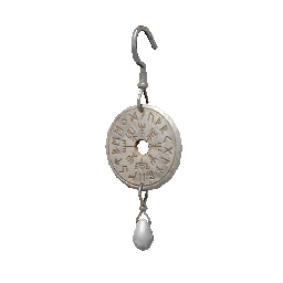 Engraved Silver Earring