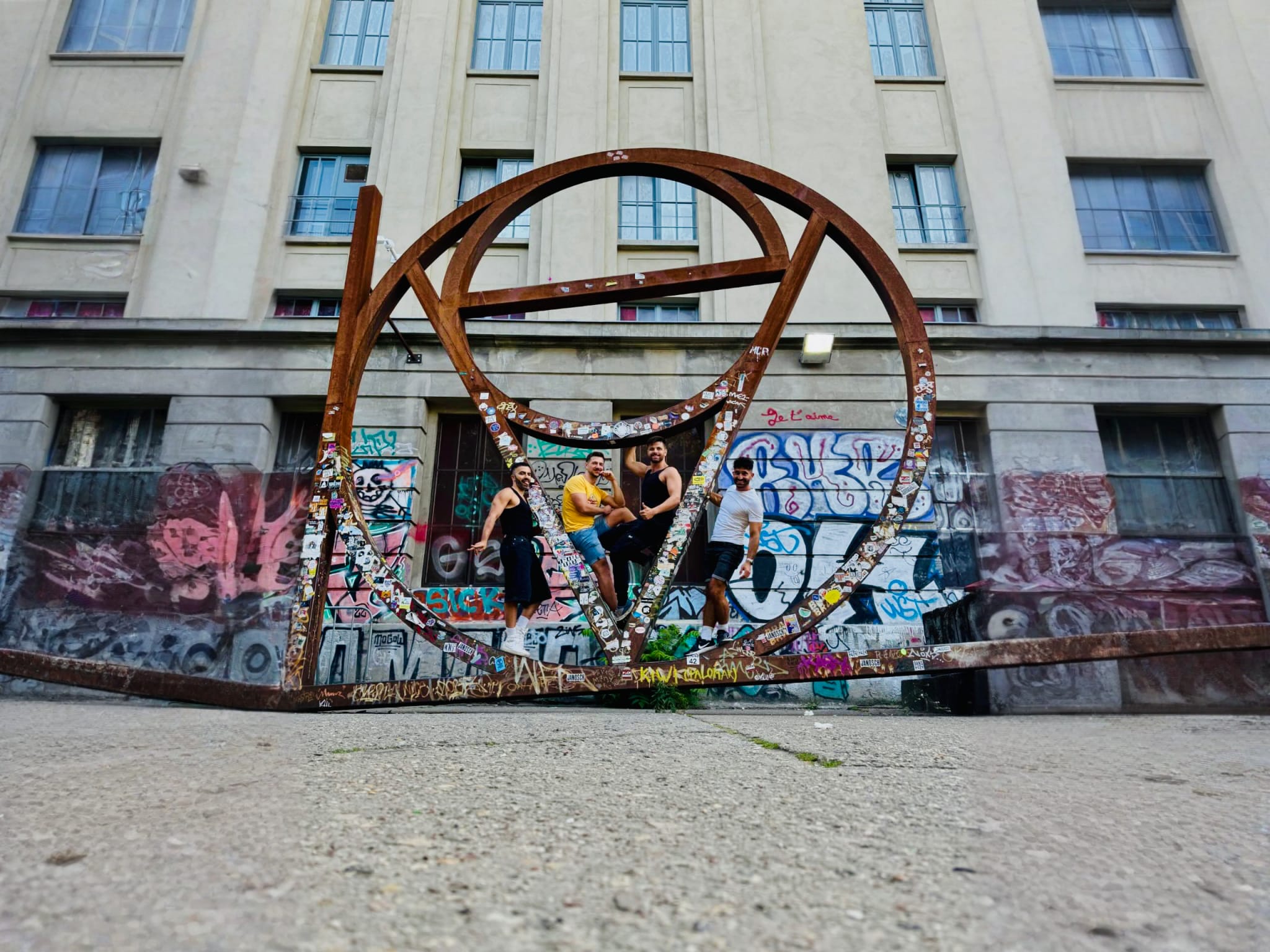 Nighttime scene of a long queue at Berghain, reflecting the city's legendary nightlife culture.