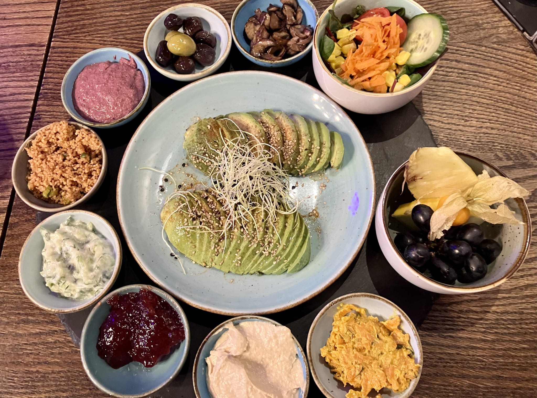 A massive vegan Turkish style brunch from It's a long story located in Berlin