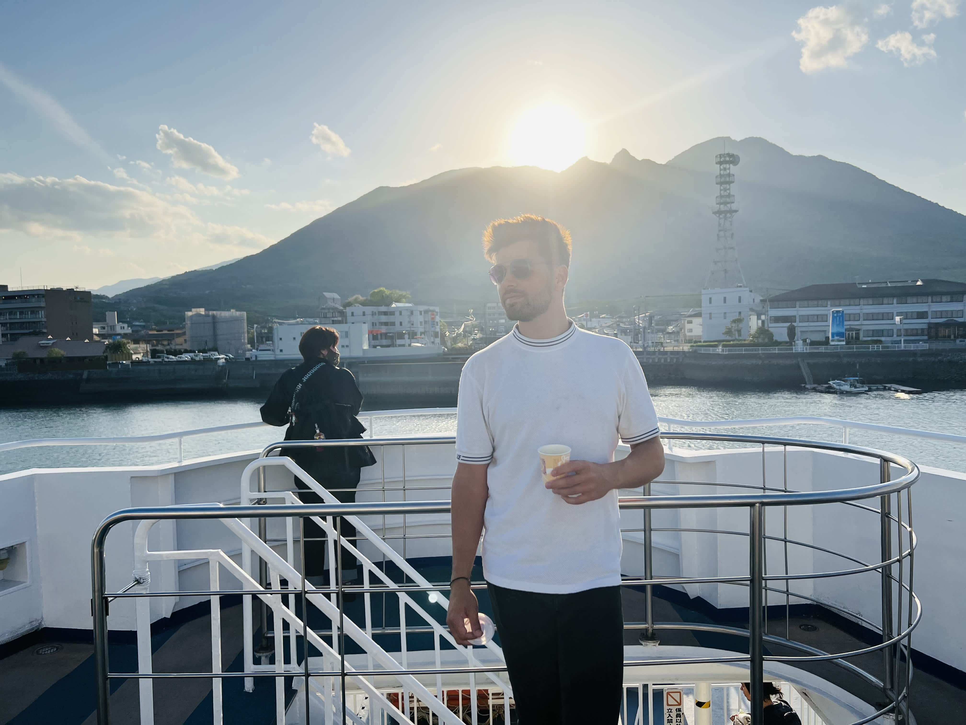 feeling fancy in the ferry with papercup coffee