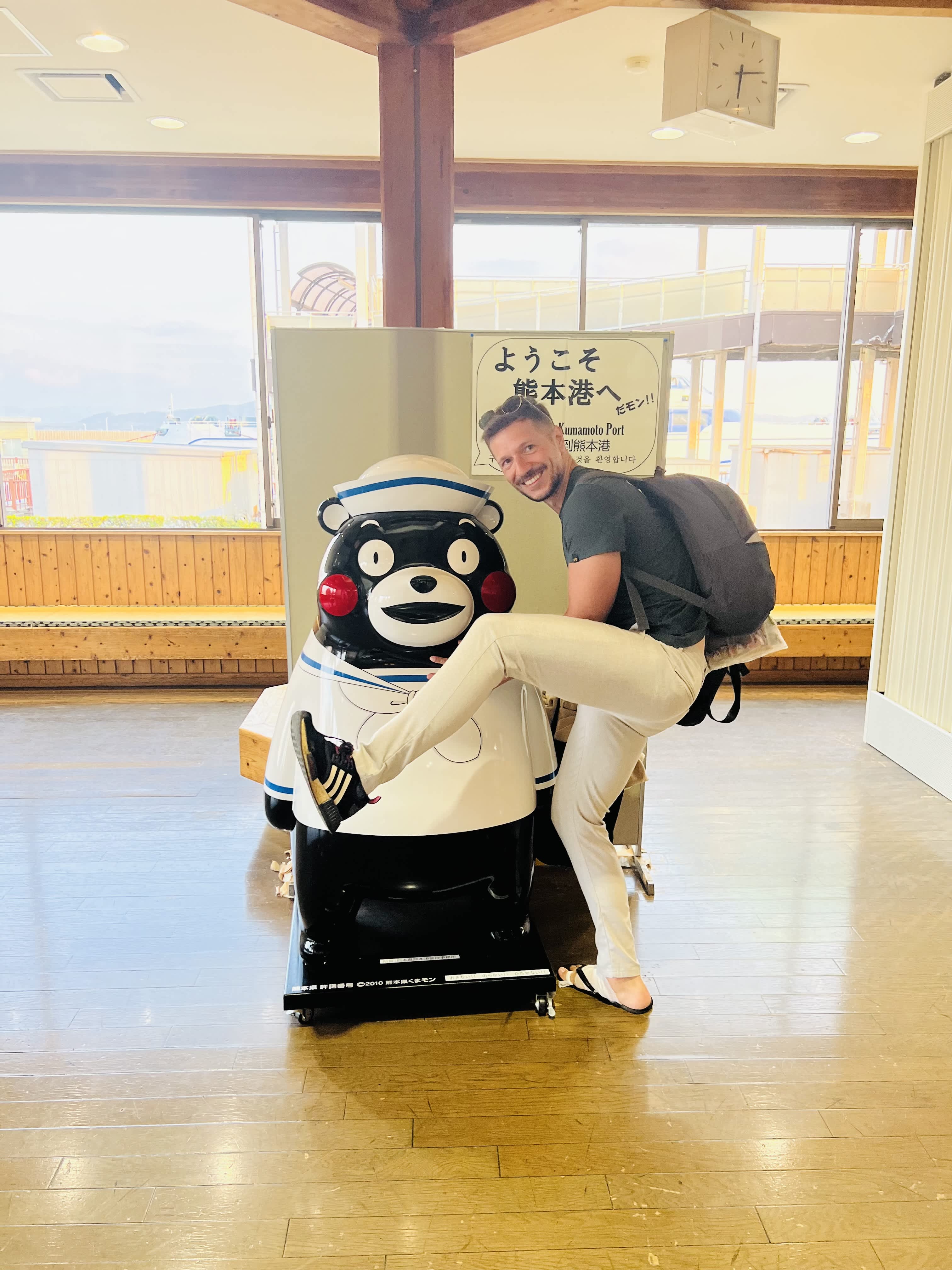 Me and Kumamotoman, every province has a mascot and he was elected the favorite of all in japan