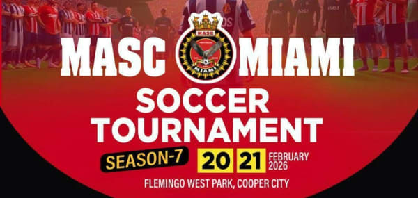മയാമിയിൽ സോക്കർ പോര്; മാസ്ക് മിയാമി സംഘടിപ്പിക്കുന്ന സോക്കർ ടൂർണമെന്റ് സീസൺ 7 ന് നാളെ തുടക്കം