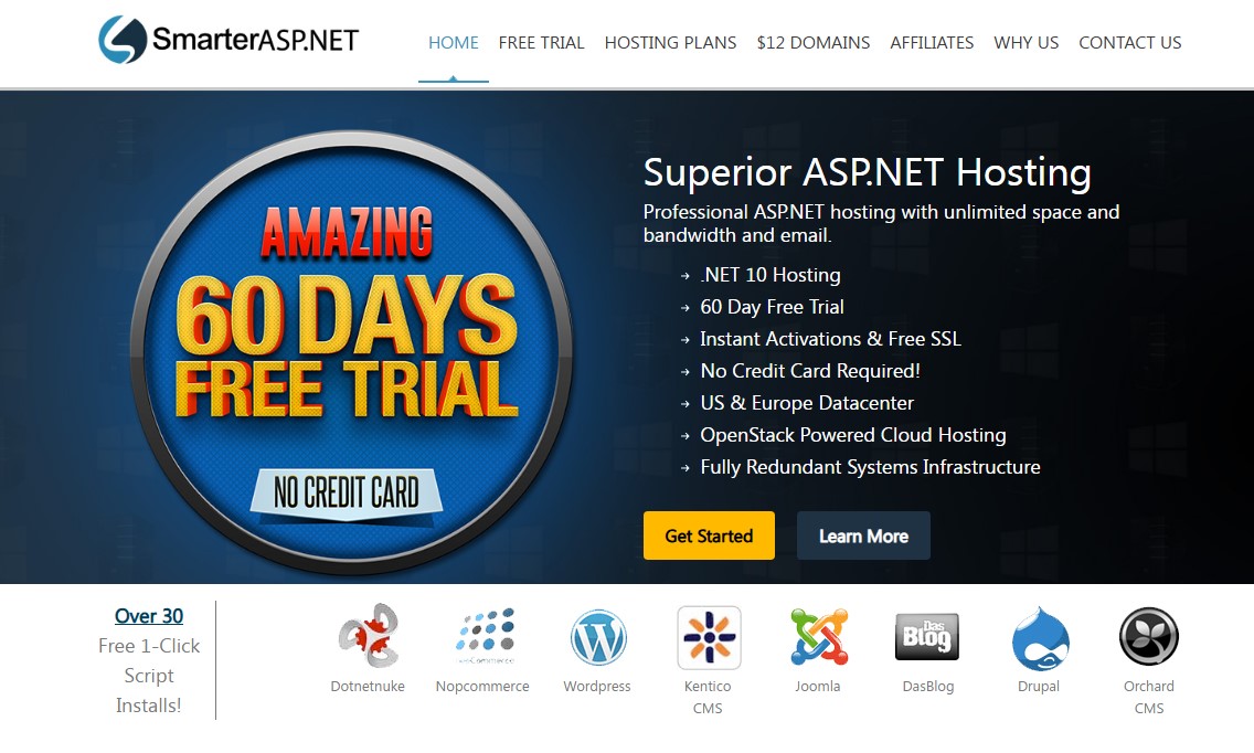 SmarterASP.NET Windows Hosting Control Panel and Dashboard