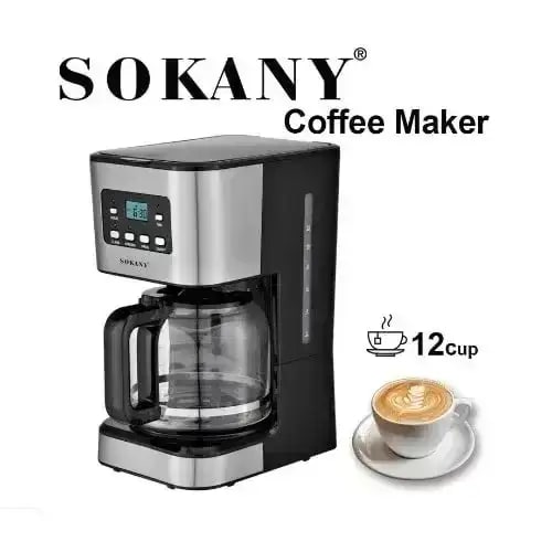 Cafetière Programmable SOKANY 1.5L – Café Automatique (12 Tasses)