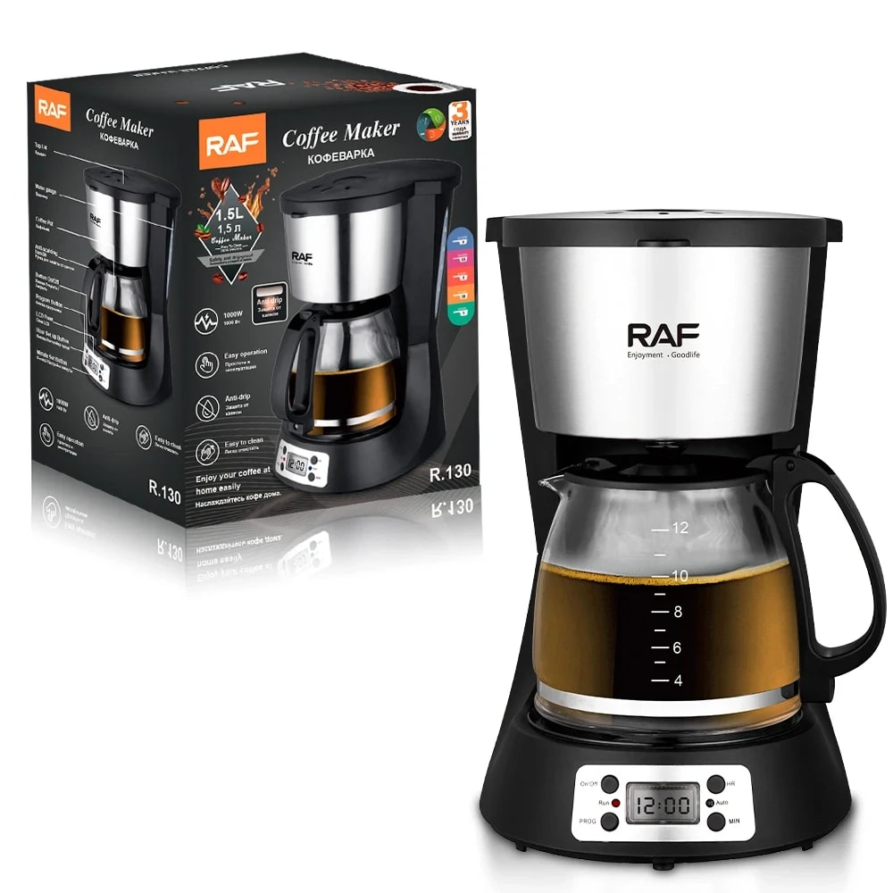 Cafetière Électrique RAF 1.5L – Café Rapide & Savoureux à la Maison