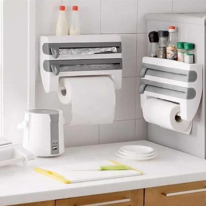 Distributeur 3 en 1 – Papier Alu / Film Plastique / Essuie-Tout