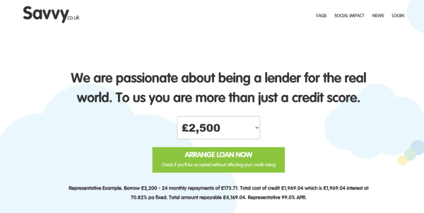 The Savvy website homepage